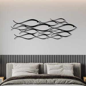 School of Fish Metal Wall Decor, Metal Fish Art, Nautical Wall Decor, Beach Wall Sign, Fish Wall Hanging, Minimalist Wall Hanging, Home Gift