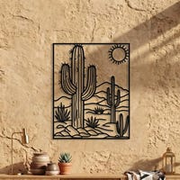 Desert Cactus Metal Wall Art | Southwest Landscape Scene | Indoor ...