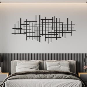 Modern Luxury Style Metal Wall Art, Mid Century Decor Abstract Metal Wall Sculpture, Above Bed Decor, Living Room Decor, Geometric Wall Art
