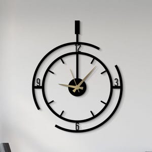 Reloj de pared moderno, reloj de pared de gran tamaño, reloj de pared de metal, reloj de pared grande, reloj de pared minimalista, reloj de pared silencioso, decoración del hogar para la pared