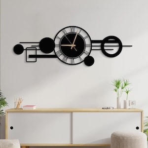 Reloj de pared moderno, reloj de pared de gran tamaño, reloj de pared de metal, reloj de pared grande, reloj de pared minimalista, reloj de pared silencioso, decoración del hogar para la pared