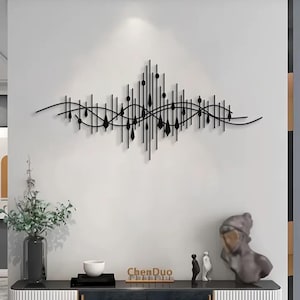 Modern Luxury Style Metal Wall Art – Mid-Century Geometric 3D Sculpture, Abstract Above-Bed Decor, Powder-Coated Statement for Living Room