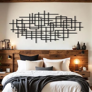 Abstract Metal Wall Art – Modern Floating Sculpture, 3D Geometric Metal Decor, Minimalist Contemporary Accent for Living Room & Office