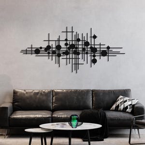 Modern Luxury Style Metal Wall Art, Mid Century Decor Abstract Metal Wall Sculpture, Above Bed Decor, Living Room Decor, Geometric Wall Art