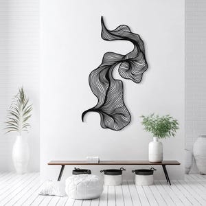Arte mural abstracto de metal, arte mural moderno de lujo, decoración de mediados de siglo, escultura geométrica de metal, decoración sobre la cama, decoración de sala de estar