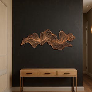Abstract Line Wall Art, Luxury Modern Black Metal Wall Decor ...