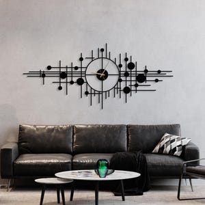 Reloj de pared moderno, reloj de pared de gran tamaño, reloj de pared de metal, reloj de pared grande, reloj de pared minimalista, reloj de pared silencioso, decoración del hogar para la pared