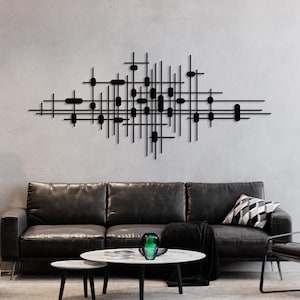 Modern Luxury Style Metal Wall Art, Mid Century Decor Abstract Metal Wall Sculpture, Above Bed Decor, Living Room Decor, Geometric Wall Art