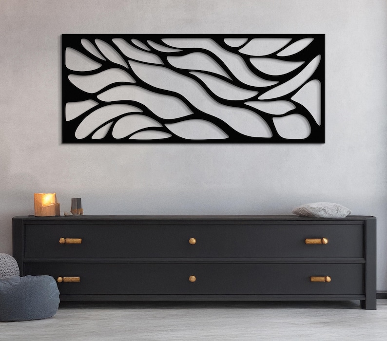 Modern Abstract Geometric Metal Wall Art — Large Luxury Steel Sculpture ...