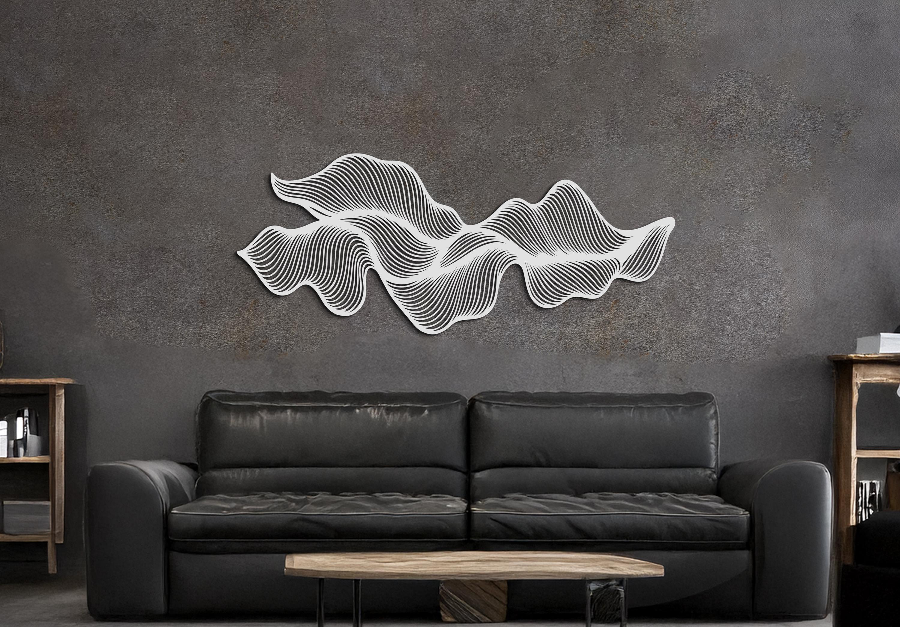 Flowing Lines Metal Wall Art, Luxury Modern Abstract Line Sculpture ...