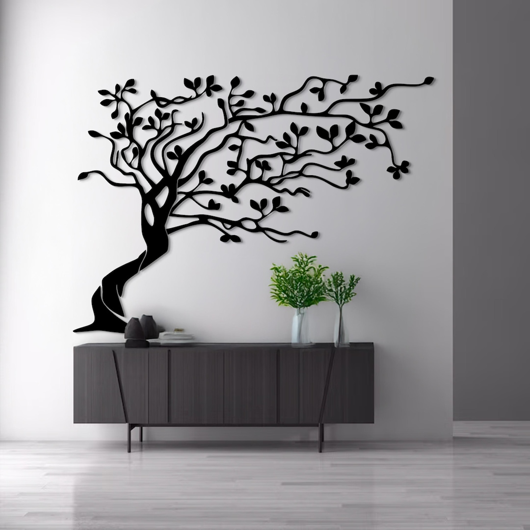 Large Metal Tree Wall Art — Oversized Nature Sculpture, Modern Metal ...