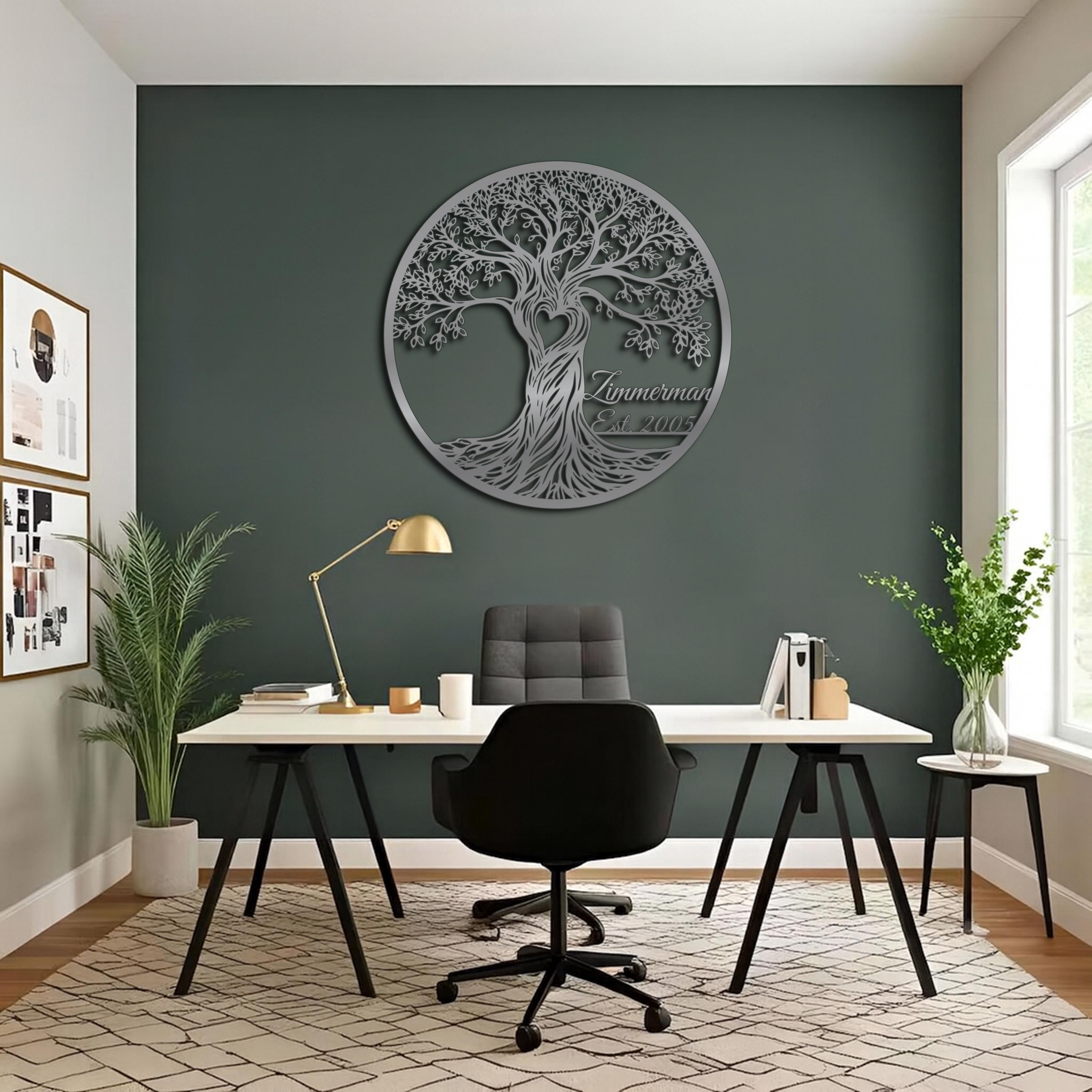 Custom Tree of Life Metal Wall Art, Personalized Family Name Sign ...