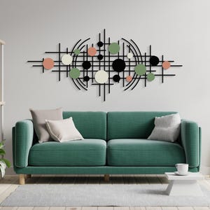 Geometric Metal Wall Art: Mid Century Modern Sculpture