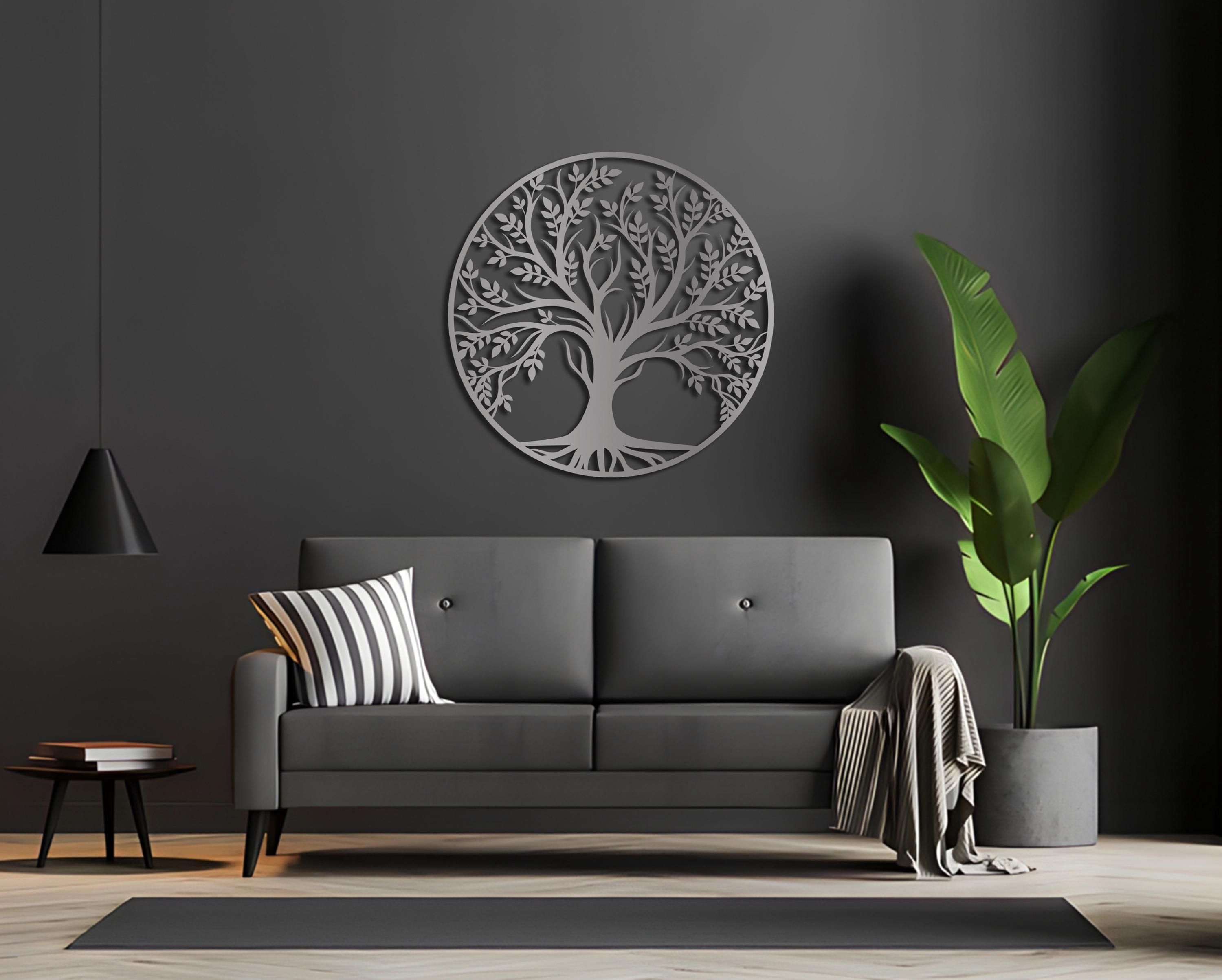 Oversized Tree of Life Metal Wall Art — Large Nature Sculpture, Modern ...
