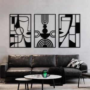 Pablo Picasso Metal Wall Art, Cubic Metal Art, Unique Modern Home Decor, Cubism Faces Painting Artwork, Art Lovers Gift, Metal Line Art Gift