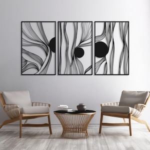 Modern Luxury Style Metal Wall Art, Mid Century Decor Abstract Metal Wall Sculpture, Above Bed Decor, Living Room Decor, Geometric Wall Art