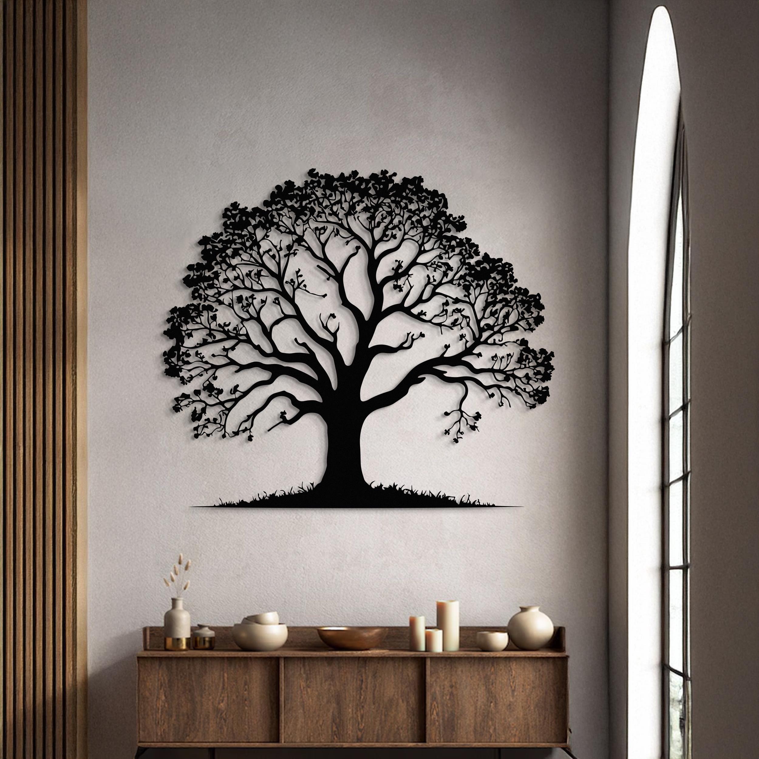 Large Tree of Life Metal Wall Art, Family Tree Silhouette, Luxury ...