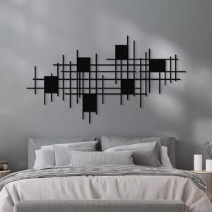 Geometric Metal Wall Art: Mid Century Modern Sculpture