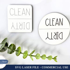 Modern Dishwasher Magnet SVG, Scored Clean or Dirty laser dish washer file, Housewarming Gifts SVG File, Dishwasher Decoration Laser Cut