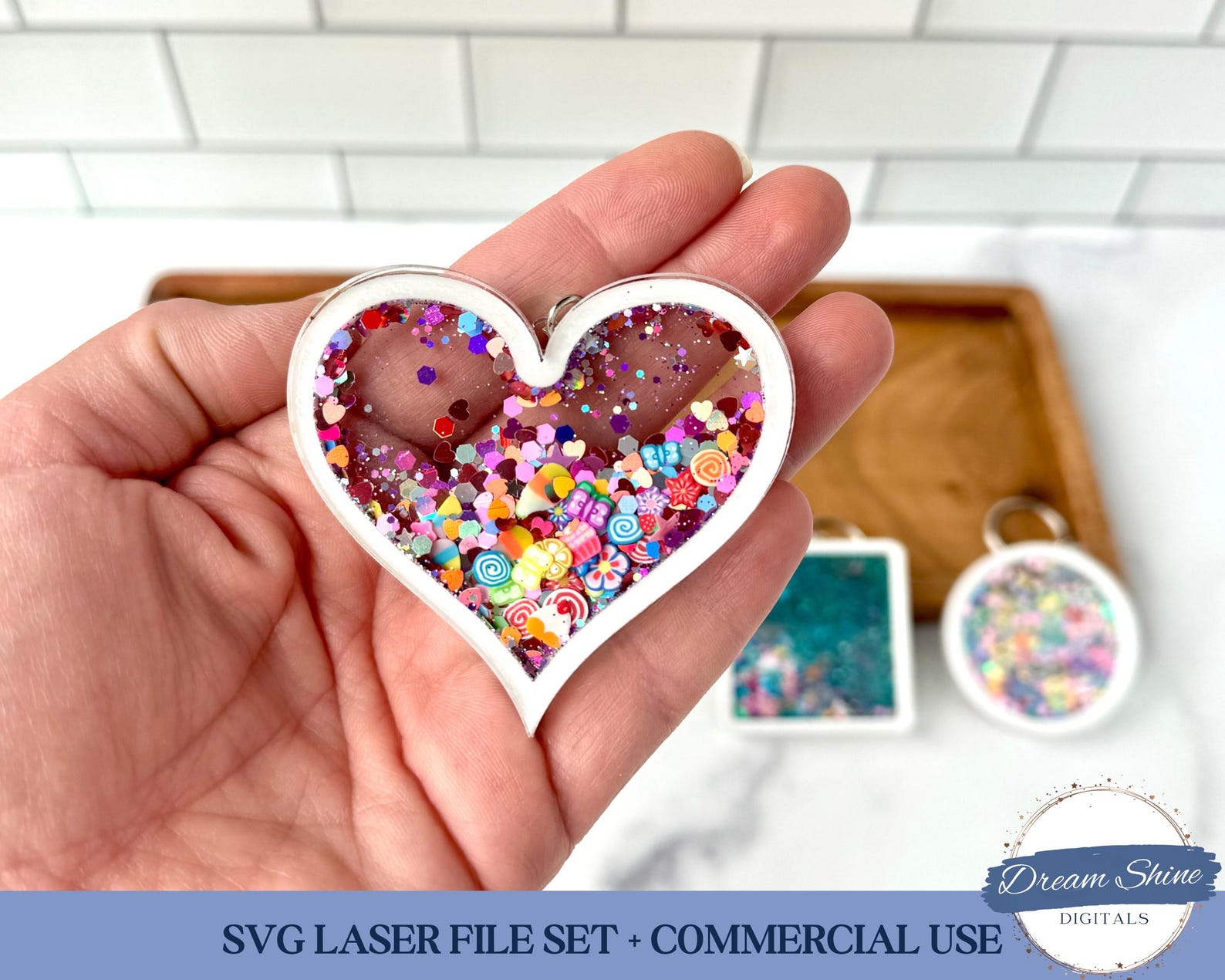 Stuffer Svg Classic Shapes Shaker Keychain SVG File, Heart Shaker Laser Cut File ...