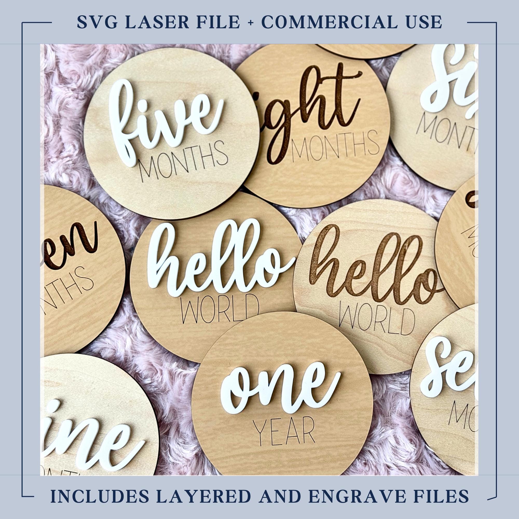 Monthly Milestone Photo Prop SVG File, Baby Month Discs, Newborn Cut ...