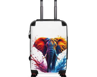 Maleta de elefante colorida, equipaje de viaje, bolso de viaje bohemio, accesorio vacacional único, regalo para amantes de los animales, compañero de aventuras