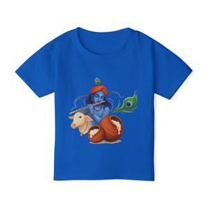 Krishna-Toddler T-shirt with Krishna and Radha design, Hindu deities, spiritual vibes, religious gift, festival attire, festive clothing
