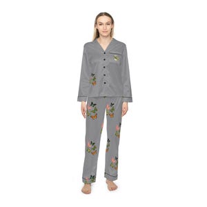 Satin-Pyjama-Set, luxuriöse Nachtwäsche für Frauen, elegante Loungewear, seidiger Pyjama-Anzug, passende Brautpyjamas Brautjungfer Vorschlag Geschenke