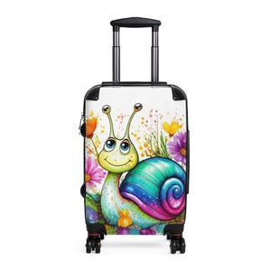 Snail Print Travel Suitcase - Lightweight Durable Luggage