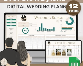 Digitale bruiloftplanner: Google Spreadsheets-sjabloon, budget en gastenlijst (pdf-download)