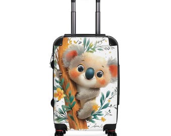 Maleta infantil, equipaje de mano con un adorable koala, equipaje con temática animal, equipo para vacaciones familiares, regalo único