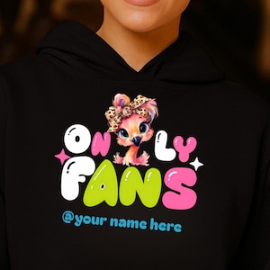 パーソナライズされたOnlyFansクロップドパーカー：フラミンゴグラフィック、カスタムネーム