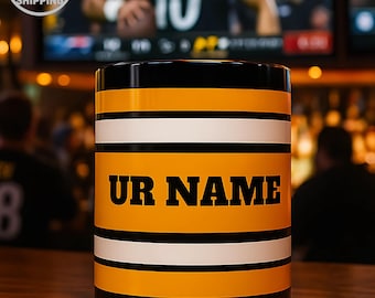 Personalized Steelers Coffee Mug Custom NFL Football Jersey Fan Gift Name Cup for Him or Her