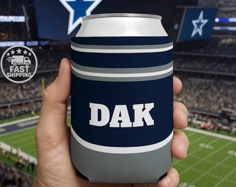 Custom Dallas Jersey Dosenkühler - Personalisierter Getränkehalter mit Namen - Tailgate, BBQ und Gameday Geschenk
