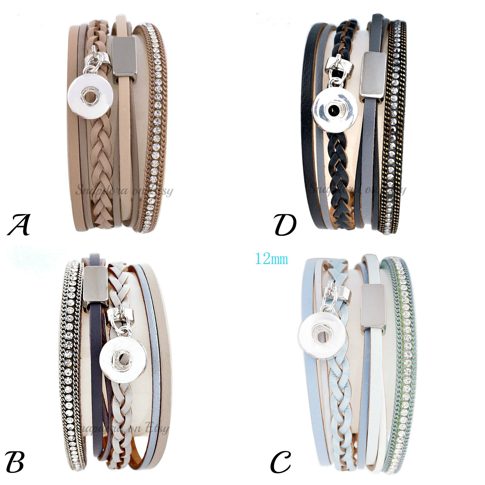 snap bracelet fits mini snap charms that also fit Etsy