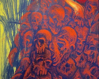 Death doesn't exist. Acrylic and oil pastel on canvas.