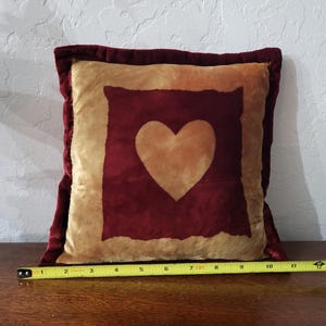 Heart Throw Pillow – Burgundy & Gold Velvet