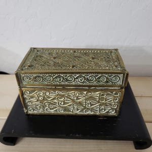 19th Century Brass Betel Nut Box with Ornate Desgin