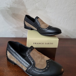 Vintage inspired Franco Sarto Women’s Suede and Leather Loafers - Size 8