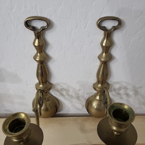 Vintage Brass Wall-Mounted Candlestick Holders - Set of 2
