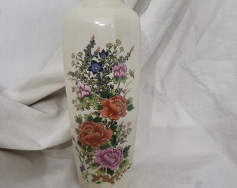 Vintage Japanese Floral Vase - Etsy