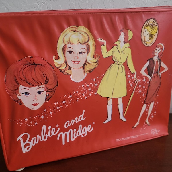 Vintage Barbie & Midge Vinyl Carrying Case