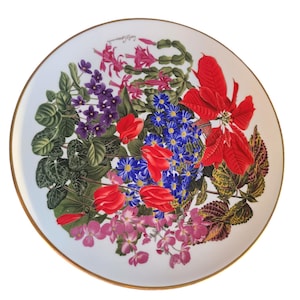Wedgwood Franklin Porcelain Horticulture Society – Flowers of the Year Collectible Plates, Elegant Floral Porcelain Dinnerware