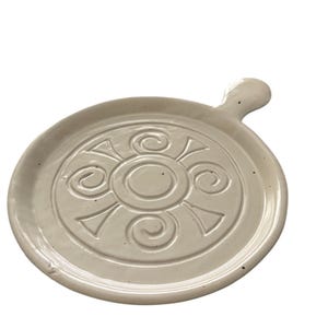 Vintage Embossed Ceramic Spoon Rest – 12x9.5x1 inches, Kitchen Decor, Mother’s Day Gift