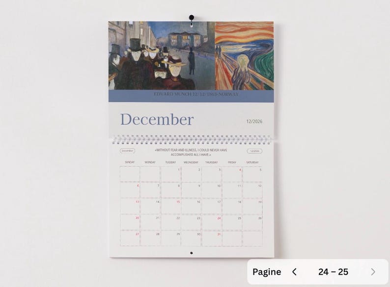 2026 Digital Art Calendar - 12 Monthly Artworks With Quotes - for iPad ...