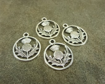 15pcs//lot Thistle charm silver tone Thistle plant Charms Pendant 23x19mm