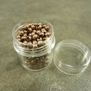 Antiqued Copper Tone 3mm Spacer Beads in Storage Containers Approx. 275pcs Iron