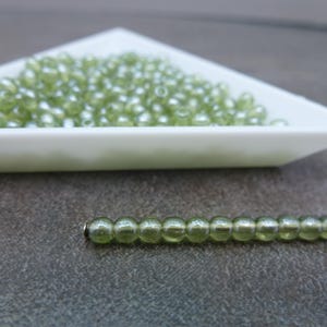 200pc Olivine Shimmer 3mm Czech Glass Druk Smooth Round Beads