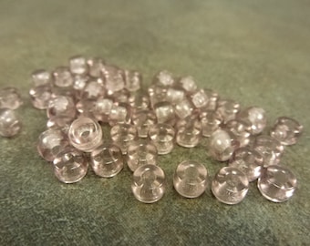 50pc Pale Amethyst Czech Glass Pony Beads. 4x6mm Roller, Large Hole Rondelle