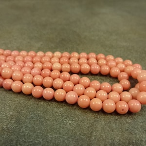 Orange Coral Beads, 3.5-4mm Smooth Round, 15&quot; Strand